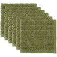 thumbnail image 1 of Basic Terry Collection Ensemble de Torchons à Carreaux Unis, 12x12, Vert Antique 6 Pcs, 1 of 7