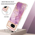 thumbnail image 3 of SaniMore for Google Pixel 8A Case with Wireless Charging Shockproof TPU Backplane Glitter Marble Pattern Fashion Design Anti-drop Anti-fingerprint Skin-feel Cover for Google Pixel 8A, Lightpurple, 3 of 12
