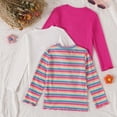 thumbnail image 6 of Splozh Long Sleeve Blouse 2T 3T 4T 5T 6T 7T 8T 3 Pack Toddler Girls Shirts Long Sleeve Shirt for Girls Tees Kids Tshirts Clothes Fall Tops,Hot Pink,4-5 Years, 6 of 6