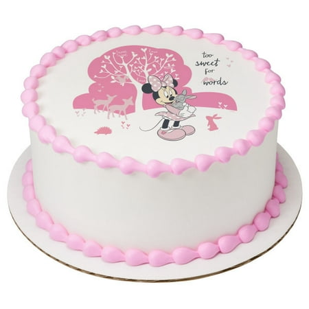 Minnie Mouse Too Sweet Edible Icing Image for 8 inch round