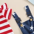 thumbnail image 5 of 4th of July Baby Girl Outfits American Flag Clothes Short Sleeve Romper +Star Stripe Suspender Skirt Overalls Dress +Headband Sets, 5 of 7