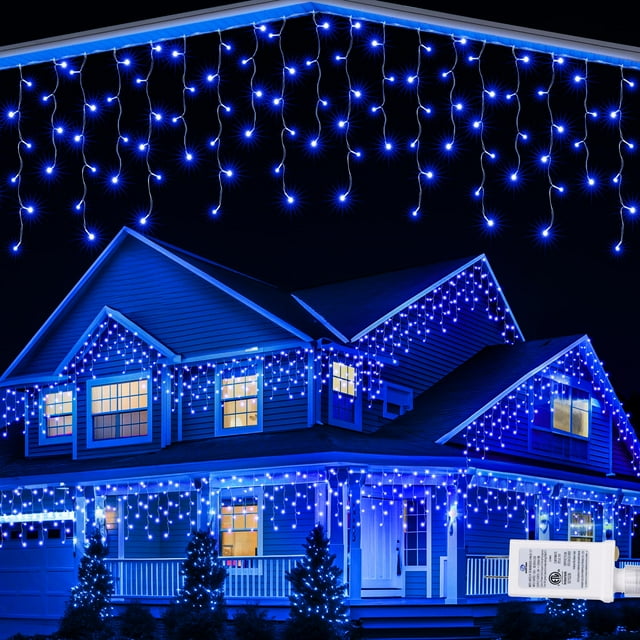 Temporizador Lomotech con forma de luces navideñas, 9,8 m, azul, 8 modos