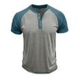 thumbnail image 4 of Kaemgyyd Men's Henley Shirts Lightweight Short Sleeve Casual Basic Tee Comfort Fashion Color Block Button Muscle T-Shirt, 4 of 7