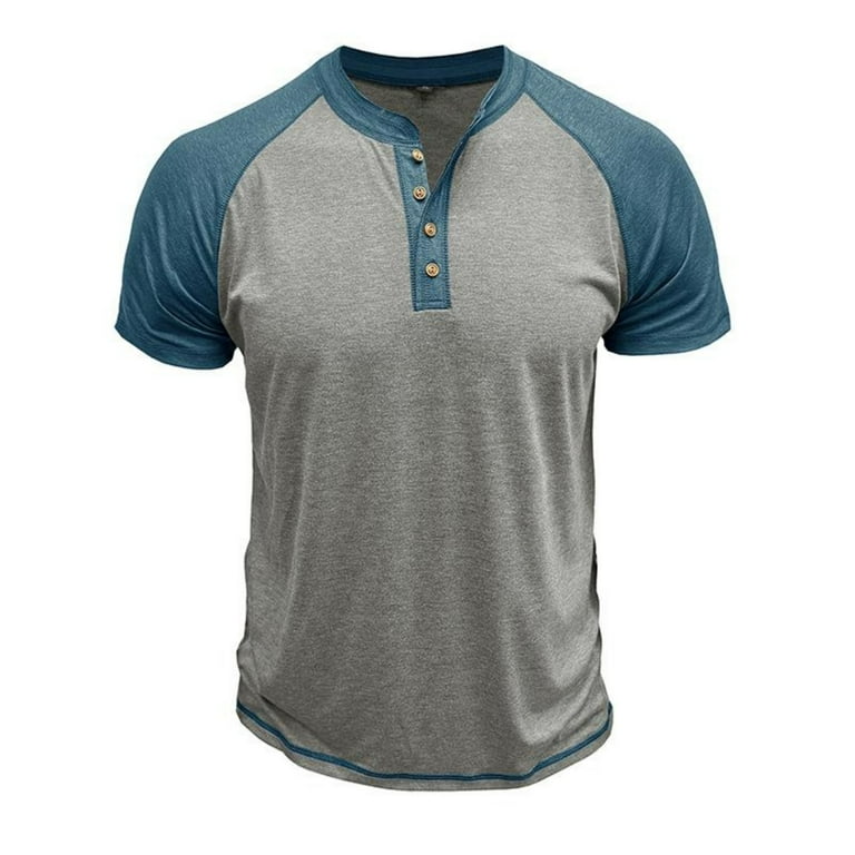 トップス Wool Jersey Henley T-Shirt L ohmzyzo Mens Henley Raglan Short Sleeve T-Shirt Casual Slim Fit