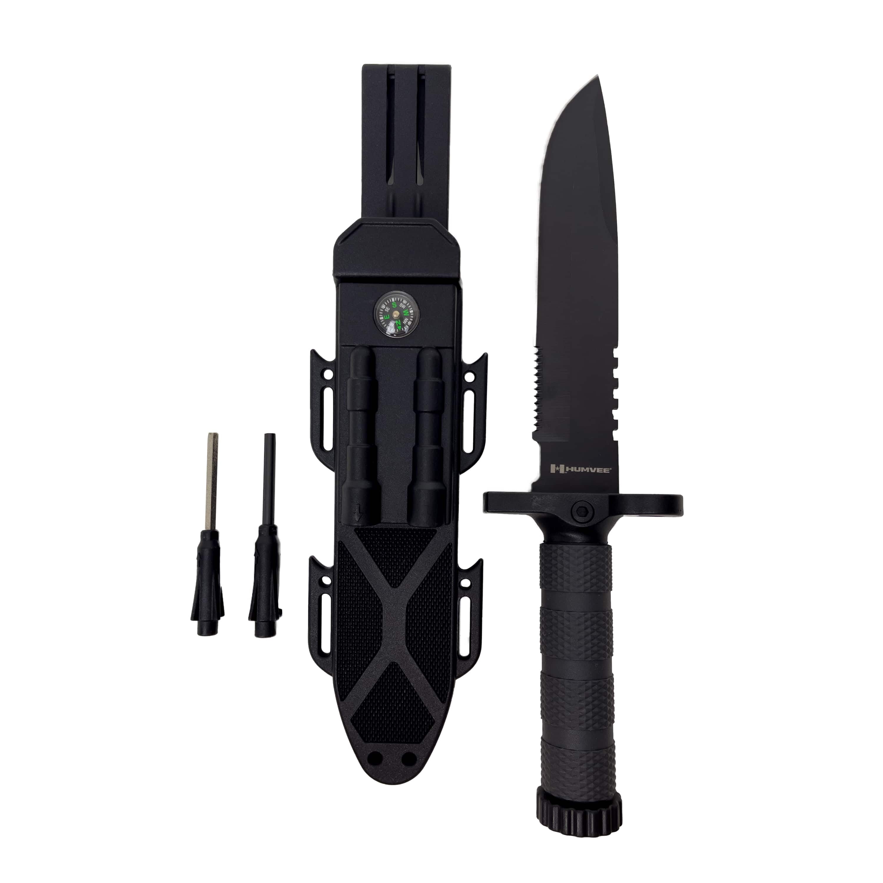 Humvee Next Gen. Survival Knife w/ Sharpener & Firestarter