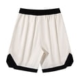 thumbnail image 4 of BELTNOV Men's Casual Loose Basketball Shorts Elastic Waist Quick Dry Breathable Running Workout Shorts with Pockets Beige, 4 of 9