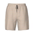 thumbnail image 4 of Lsque Mens Swim Trunks Brown Gingham Pattern - Bathing Suit Compression Liner - Beach Swim Shorts Swimwear - (S-3XL) - Stretch Quick Dry -3X-Large, 4 of 9