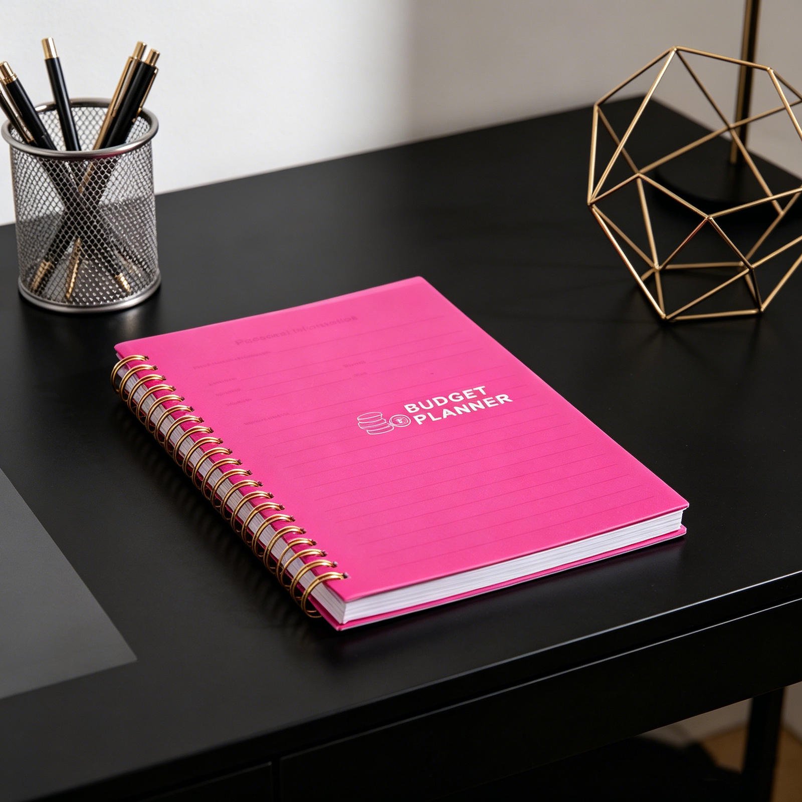 HEANUJJ Compact Rosy Budget Planner Notebook for Monthly Money Management