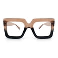 thumbnail image 5 of Womens Bold Mod Thick Plastic Rectangle Blue Light Filtering Computer Glasses Brown Black - Clear, 5 of 8