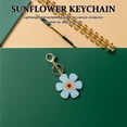 thumbnail image 4 of IDEANATEGRATE 6Ud Llavero De Girasol En Cuero PU Resistente Con Floral Para Decorar, 4 of 6