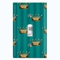 thumbnail image 1 of Metal Light Switch Plate Cover Elegant Yellow Crown Green Striped Damask DAM099, 1 of 13