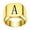Gold A, variant on Stainless Steel Trendy Minimalist Square Alphabet Initial Signet Ring for Men Women Gold R Size 11