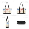 thumbnail image 6 of FORMRS Canvas Laptop Tote Bag for Women with 15.6" Computer Compartments Shoulder Handbag, Red Butterflies, 6 of 7