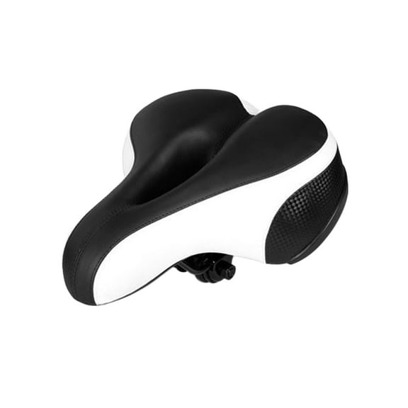 MixMart Bike Seat Absorbing Comfortable Memory Wide Padded Replacement Saddle for Bike Mountaion Bike (White)