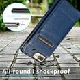thumbnail image 5 of Mantto For iPhone 7 Case, iPhone 8 Case, iPhone SE 2020/SE 2022 Case, Durable Shockproof Wallet Card Slots Case with Card Holder Pocket Back,PU Leather Kickstand Back Flip Cover - Dark Blue, 5 of 7