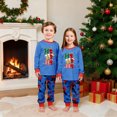 thumbnail image 2 of Family Matching Pajamas Set Blue Spider Superhero Graphic Printed Sleepwear Long Sleeve Top Pants for Holiday Party Night, 2 of 4