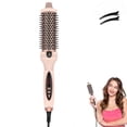 thumbnail image 1 of Cepillo térmico 3 en 1 para el cabello, alisador y voluminizador de iones negativos con pantalla digital, color rosa., 1 of 5