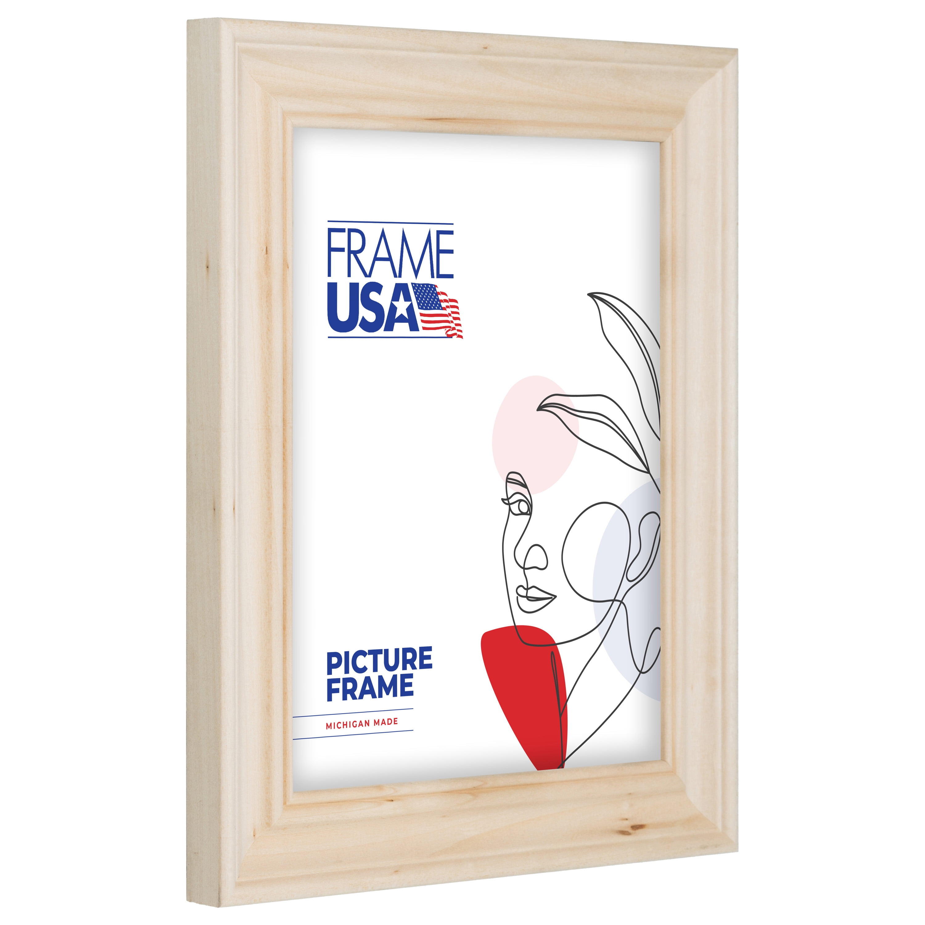 18x24 Picture Frame – Beige Unfinished Style 102-668-11200, 1.5 Inch Wood Moulding, Includes Plexiglass and Backing –&nbsp;Wall Display Frame for Art, Posters, or Photos – Frame USA