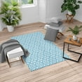 thumbnail image 1 of Retro Turkish Area Rug, Antique Victorian Floral Patterns in Modern Graphic Print Old Fashioned Art, Carpet for Living Room Decor, 6.6' X 9.6', White Deep Sky Blue, by Ambesonne, 1 of 4