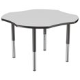 thumbnail image 1 of ECR4Kids 48in Clover Everyday T-Mold Adjustable Activity Table Grey/Black/Black - Super Leg, 1 of 8