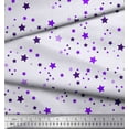 thumbnail image 2 of Soimoi Purple Georgette Viscose Fabric Stars Star Printed Fabric 1 Yard 42 Inch Wide, 2 of 3