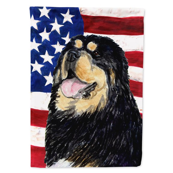 Carolines Treasures SS4039GF USA American Flag with Tibetan Mastiff Flag, Small, Multicolor
