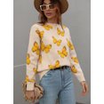 thumbnail image 2 of Suéter informal con bordado de mariposas de TEELYNN para mujer, suéter vintage de manga larga para otoño 2022, jersey de punto de gran tamaño, 2 of 5