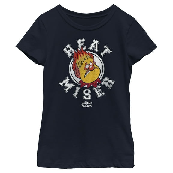 Girl's The Year Without a Santa Claus Heat Miser Stamp  Graphic Tee Navy Blue X Small