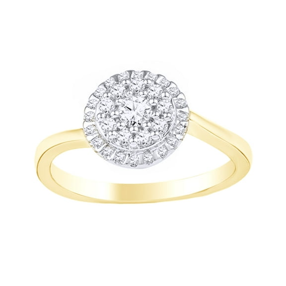 AFFY White Natural Diamond Fashion Ring In 10k Yellow Gold (0.33 Cttw)