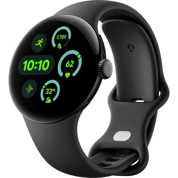 Restored GooglePixel Watch 3 Smart Watch (GPS + Cellular) 45mm Matte Black with Obsidian Band (Refurbished)