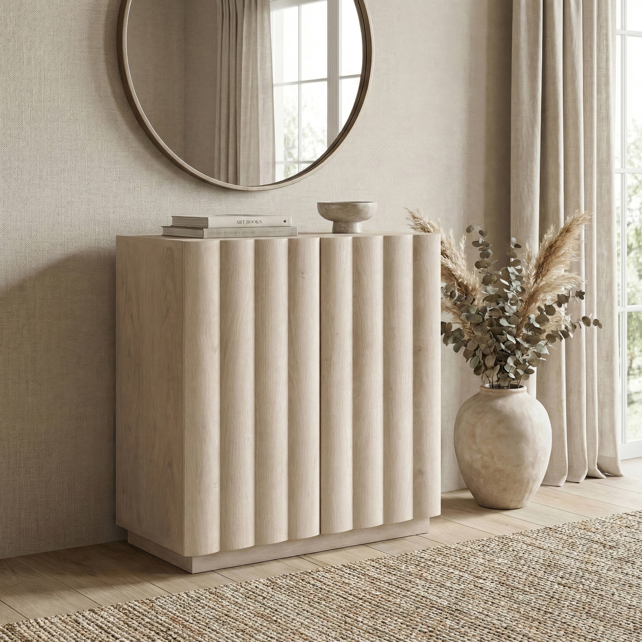 Evelyn&Zoe Modern/Contemporary 28" Wide Alder White Accent Cabinet