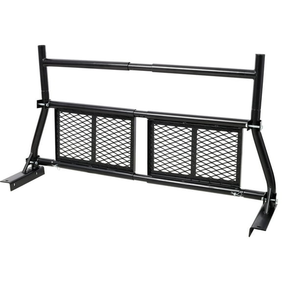 Adjustable Pickup Truck Headache Rack, 57" to 68" Steel Mesh Window Protector for Full-Size & Compact Trucks