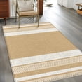 thumbnail image 3 of Vintage Tan Brown Striped Kitchen Runner Rug 2.7x5 Washable Runners for Hallway Non Slip Farmhouse Modern Stripes Boho Linen Large Area Rug Carpet for Bathroom Laundry Entryway Bedroom Living Room, 3 of 9