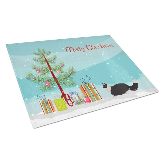 Carolines Treasures CK4660LCB Napoleon 2 Cat Merry Christmas Glass Cutting Board Large, 12H x 16W, multicolor