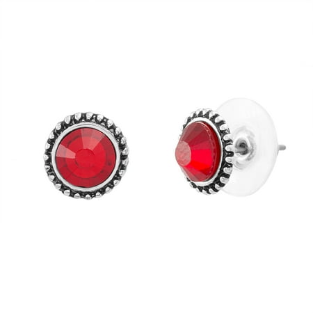 Coral Purple Earrings - Round Coral Glass Post Earring