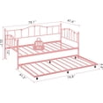 thumbnail image 4 of Metal Daybed with Trundle Bed, Twin Size Day Bed with Premium Metal Frame and Steel Slat Support, Daybed and Roll Out Trundle, Metal Sofa Day Bed for Living Room, 4 of 4