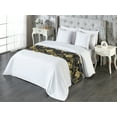 thumbnail image 3 of Exotic Bed Runner, Botanical Themed Pattern of Tropical Jungle Flowers Noble Colors, Decorative Accent Bedding Scarf for Hotels Homes & Guest Rooms, King, Dark Grey Fawn and Mustard, by Ambesonne, 3 of 3