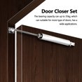 thumbnail image 2 of Tignapoo Adjustable Door Closer for Wooden and Outdoor Gates with Buffer Function, 100° Angle Control, 35KG Capacity, Easy Installation in Coffee Color, 2 of 6
