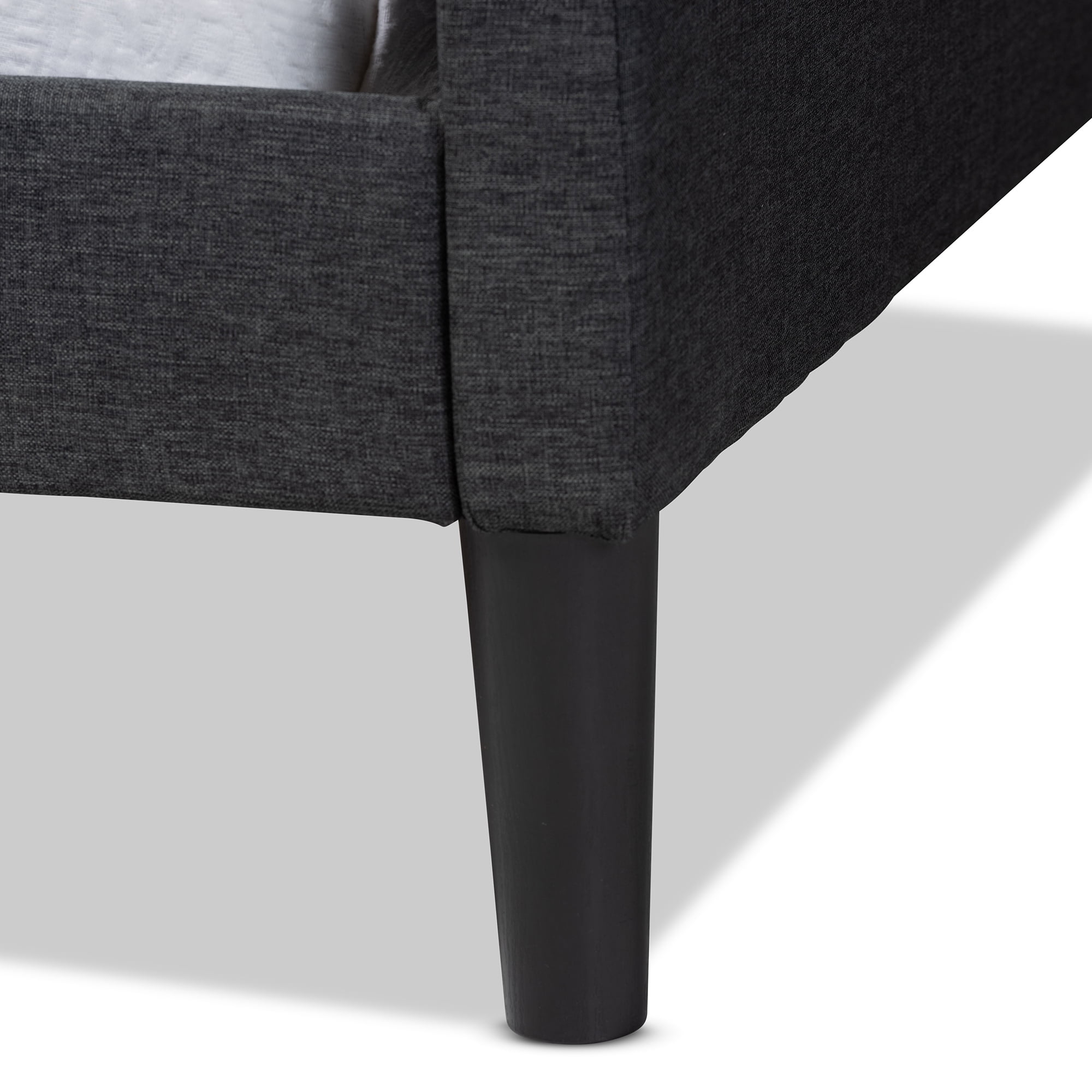 Baxton Studio Milligan Modern and Contemporary Charcoal Fabric Upholstered and Dark Brown Finished Wood, Twin Size Daybed