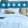 thumbnail image 3 of 500 TC 100% Egyptian Cotton Premium Duvet set Zipper Closur Ultra Soft Durable and Fade Resistant Color Light Blue Stripe size Twin/Twin XL, 3 of 6