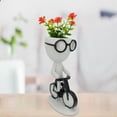 thumbnail image 1 of Mini Coffee Drinking Figurine Plant Pots Creative Job Worker Shaped Succulent Pot With Resin Coffee Time Small Flower Planter For Coffee Lovers Gift And Coffee Bar Table,Flowerpots With Dish Ceramic, 1 of 8