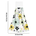 thumbnail image 6 of Yayeee Kitchen Hanging Hand Towels Set of 2 with Loop Bathroom Absorbent Tie Towel, White Flower, 6 of 7