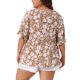thumbnail image 4 of Blusas de verano para mujer de talla grande Agnes Orinda con escote en V, mangas con volantes y estampado floral 3X marrón, 4 of 8