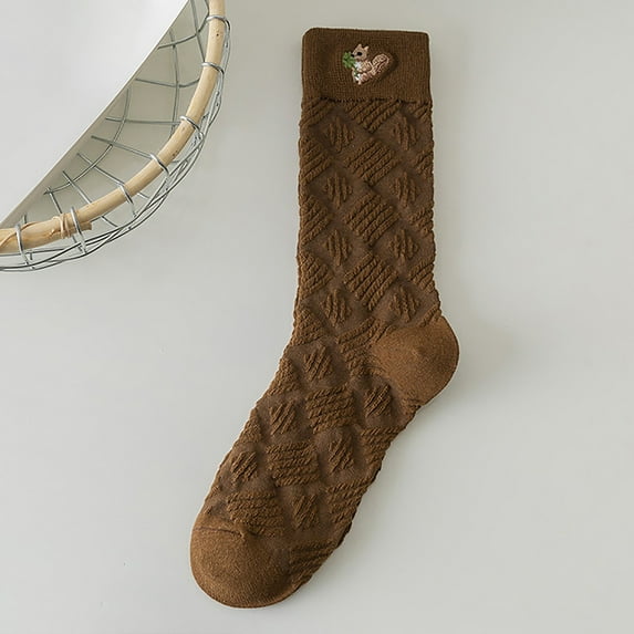 Dyfzdhu Cartoon Socks Women Midtube Socks New Summer Cotton Socks Japanese Cute Little Animal Pattern All Matching Casual Socks