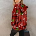 thumbnail image 5 of Ugly Christmas Hoodies Long Sleeve Pullover Casual Loose Sweatshirts Deep Red XXL, 5 of 5