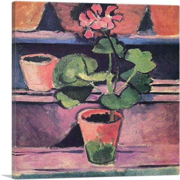 ARTCANVAS Pot of Geraniums 1912 Canvas Art Print by Henri Matisse - Size: 18" x 18" (0.75" Deep)