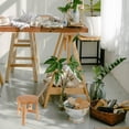 thumbnail image 2 of MERRYHAPY Brown Bamboo Stool for Kids and Home Nonslip Lightweight Practical Use 1Pc, 2 of 8