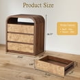 thumbnail image 5 of YOCWO 3 Drawer Nightstand with Burl Wood Finish, Bedside Table with Curve Edge for Bedroom, Walnut, 5 of 7