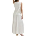 thumbnail image 3 of INSPIRE CHIC Conjunto de 2 Piezas para Mujeres, Top Sin Mangas con Escote en V y Falda Larga Plisada de Verano XL Blanca, 3 of 6
