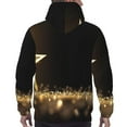 thumbnail image 7 of Uemuo Gold Glittering Stars Pattern Men's Hoodie - Casual Pullover Hoodie with Kangaroo Pocket, Stylish Hooded Sweatshirt for Everyday Wear-Small, 7 of 7
